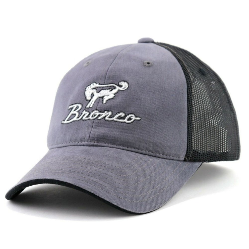 Ford Bronco Vintage Baseball Snapback Hat Gray Hat